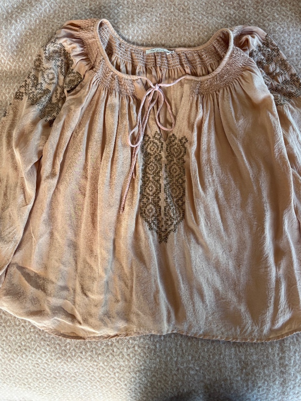 Silk beaded blouse Mes Demoiselles